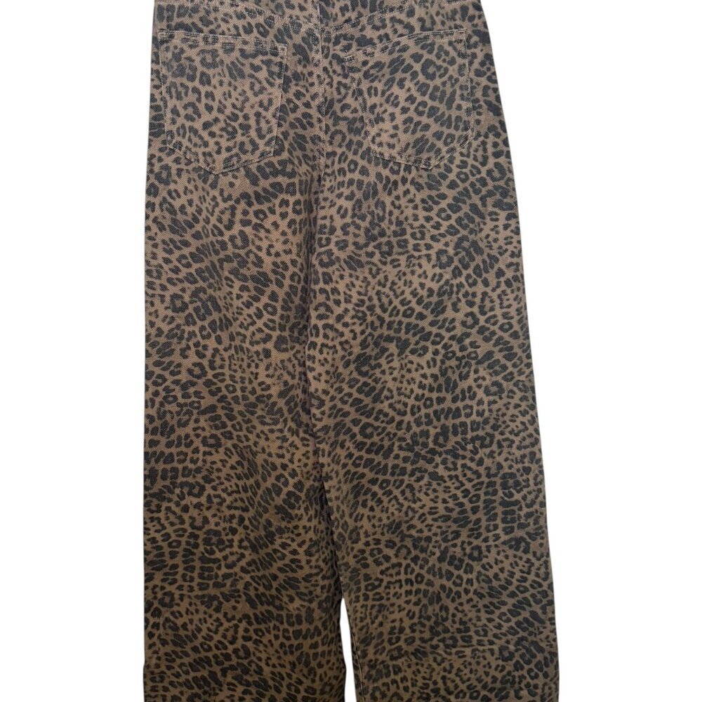 Z Supply Marli Leopard Print Wide Leg Jeans High Rise Denim Size 28 NWT - Picture 2 of 8
